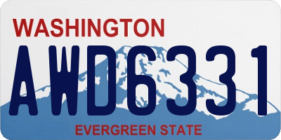 WA license plate AWD6331