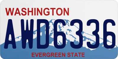 WA license plate AWD6336