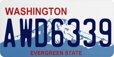 WA license plate AWD6339