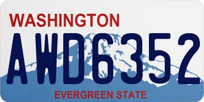 WA license plate AWD6352