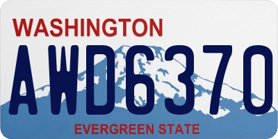 WA license plate AWD6370