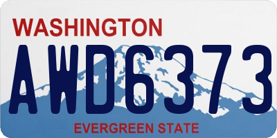 WA license plate AWD6373