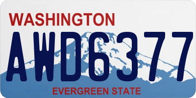 WA license plate AWD6377