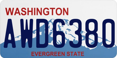 WA license plate AWD6380