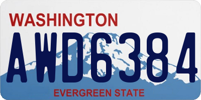 WA license plate AWD6384