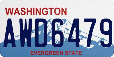WA license plate AWD6479