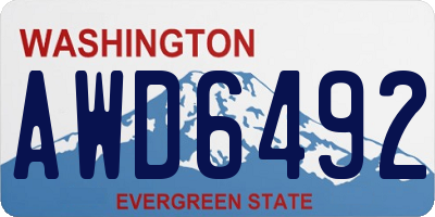 WA license plate AWD6492