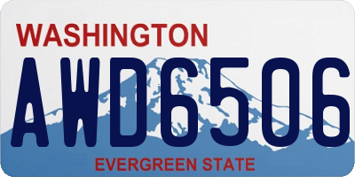 WA license plate AWD6506