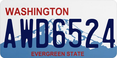 WA license plate AWD6524