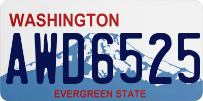 WA license plate AWD6525