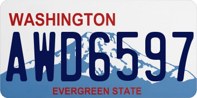 WA license plate AWD6597