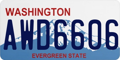 WA license plate AWD6606