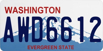 WA license plate AWD6612