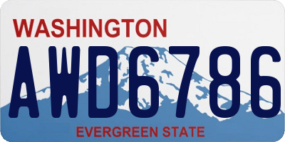 WA license plate AWD6786