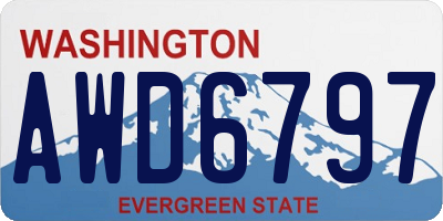 WA license plate AWD6797