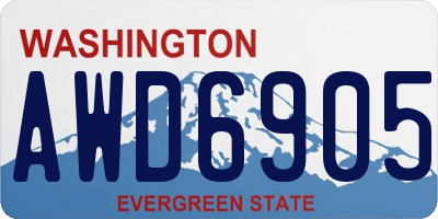 WA license plate AWD6905