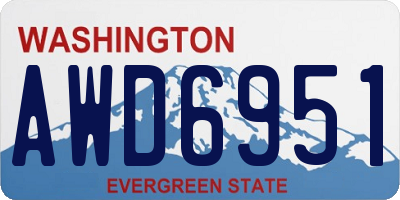 WA license plate AWD6951