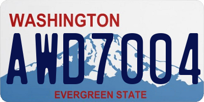 WA license plate AWD7004