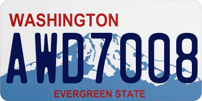 WA license plate AWD7008