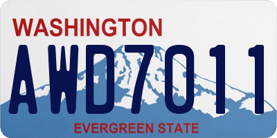 WA license plate AWD7011
