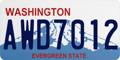 WA license plate AWD7012