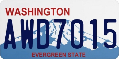 WA license plate AWD7015