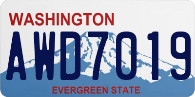 WA license plate AWD7019
