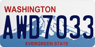 WA license plate AWD7033