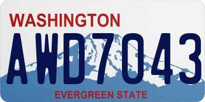 WA license plate AWD7043