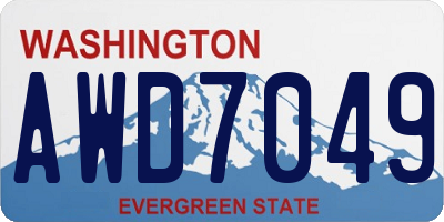 WA license plate AWD7049