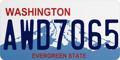 WA license plate AWD7065