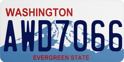 WA license plate AWD7066