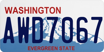 WA license plate AWD7067