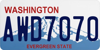 WA license plate AWD7070