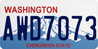 WA license plate AWD7073
