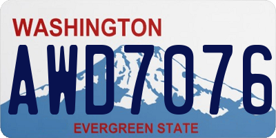 WA license plate AWD7076