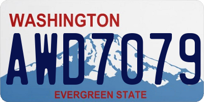 WA license plate AWD7079