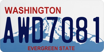WA license plate AWD7081