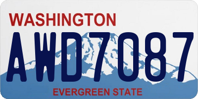 WA license plate AWD7087