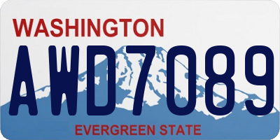 WA license plate AWD7089