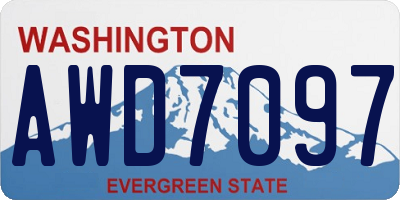 WA license plate AWD7097