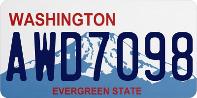 WA license plate AWD7098