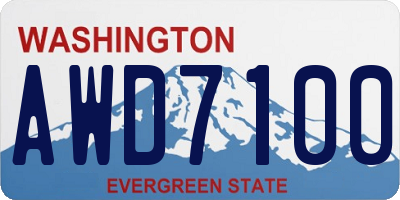 WA license plate AWD7100