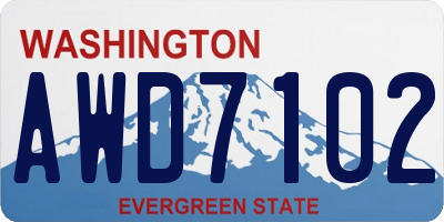 WA license plate AWD7102