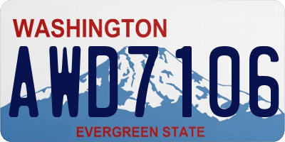 WA license plate AWD7106