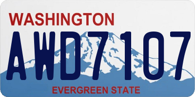WA license plate AWD7107