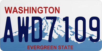WA license plate AWD7109