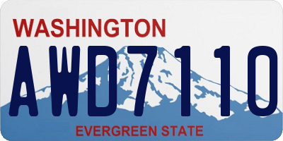 WA license plate AWD7110