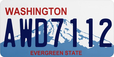 WA license plate AWD7112