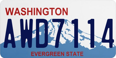 WA license plate AWD7114